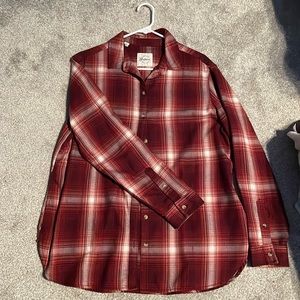 Soft large maroon and white flannel